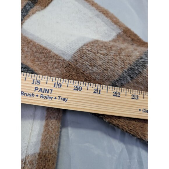 Avec Les Filles Brown Plaid Oversized Shacket Womens M Heavyweight Shirt Jacket - Picture 2 of 5